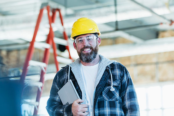 Contractor at building site